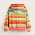 thumbnail image 3 of Riecok Hoodie Sweatshirts for Girls Rainbow Stripe Print Long Sleeve With Pockets Round Neck Casual Comfy Trendy Preppy Hooded Sweatshirts Plush Hooded Sweatshirt 11-12 Years Multicolor, 3 of 5