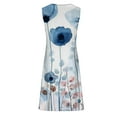 thumbnail image 4 of Viikei Women's Flowy Boho Sleeveless Dress,Women's Casual Versatile Printed V Neck Casual Sleeveless Suspender Dress Light Blue M, 4 of 5