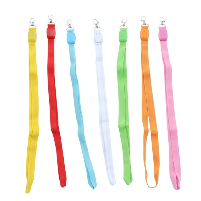 SHISUYAN 7pcs LED Light Up Holder Lanyards Keychain Holder Keyring Neck Straps for Students Office Workers (Mixed Colors)