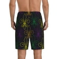thumbnail image 3 of Naloa Mardi Gras Carnival Men's Short Pajama Pants, Lounge Comfort Shorts with Elasticized Waistband and Side Pockets - Medium, 3 of 9