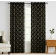 thumbnail image 2 of Vargottam 84 Inch Rod Pocket/Back Tab Cotton Curtains for Windows and Doors - Light Filtering Cotton - Light Filtering Drapes For Doors - Set of 2 Panels, 52"x84" - Floral Block Print (Black), 2 of 8