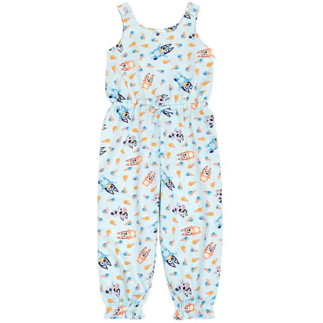 Muffin de bingo Romper Bluey para niñas pequeñas, sin mangas, 4T
