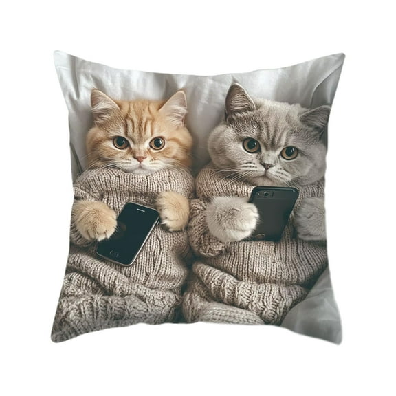 DefiDgd Vintage Cute Animals Throw Pillow Covers,Farmhouse Decorative Pillows Covers for Animal Lovers,Sofa Bedroom Living Room Home Decoration(H)