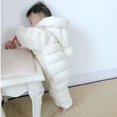 thumbnail image 4 of Popvcly 0-3T Infant Baby Boy Girl Bear Hooded Warm Outfit Clothes Toddler One-Piece Thickened Fleece Long Sleeve Bodysuit Romper, 4 of 5