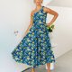 thumbnail image 2 of Maxivestido de playa con estampado de verano bohemio para mujer, sin mangas, con hombros descubiertos, fluido, escalonado Pompotops ghjkhdj3095, 2 of 5