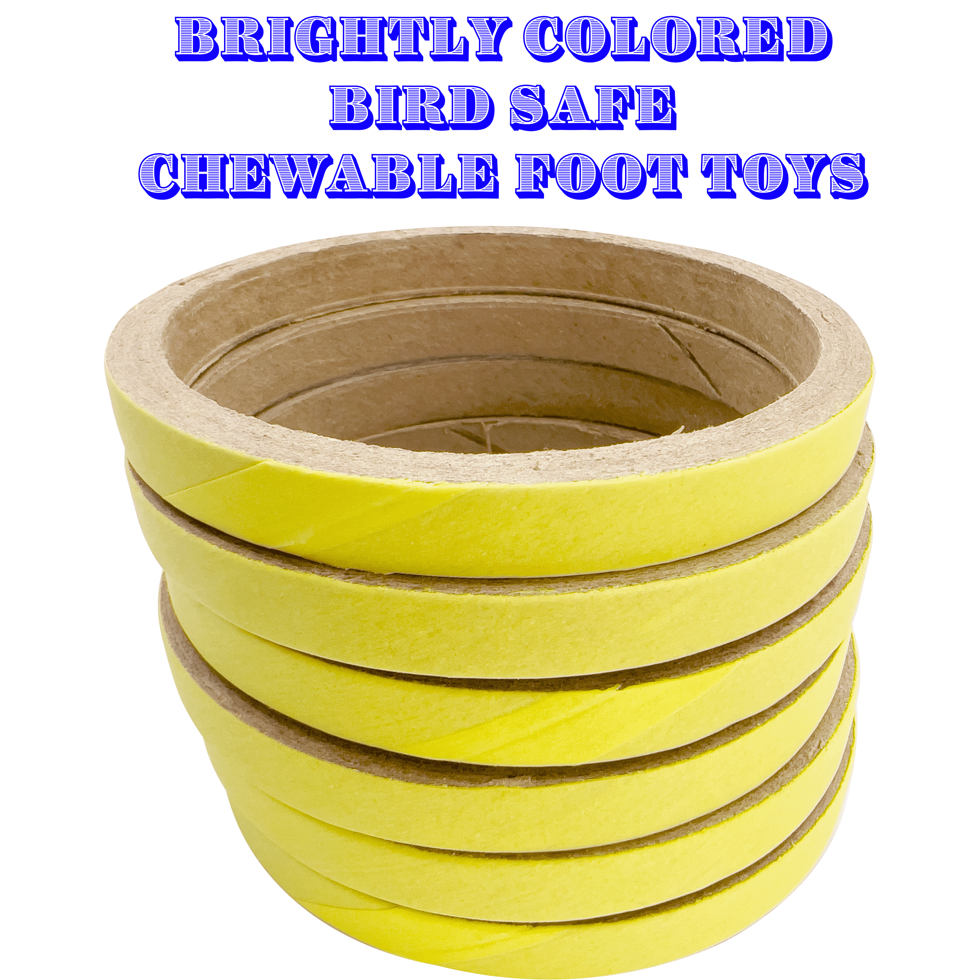 8005 Pk18 3.5 Inch Skinny Yellow Bird Donut M&M Bird Toys - Bird Safe Colorful Cardboard&nbsp;