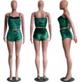 thumbnail image 3 of Akmipoem Women 2 Piece Pajama Sets Velvet Sleepwear Camisole Loungwear Crop Short Set, 3 of 5