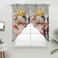 thumbnail image 5 of Farm Pig Cow Kitchen Window Curtains, Swag Curtains Valance for Bedroom Living Room Bathroom, Funny Cute Animals Chicken Oil Painting Rod Pocket Window Treatment Curtain Block Drapes 2 Panels 36"x63", 5 of 9