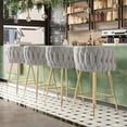 thumbnail image 5 of BISHE Counter Height Bar Stools Set of 2 – 26 Inch Modern Mid-Century Kitchen Island Stools with Backs & Sturdy Metal Legs, Gray, 5 of 6