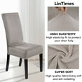 thumbnail image 3 of Haperlare 4 Pcs Velvet Dining Chair Covers Soft Stretch Chair Covers for Dining Room Parsons Chair Protectors Slipcovers, Taupe, 3 of 7