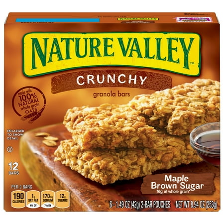 - Nature Valley Crunchy Granola Bar Maple Brown Sugar 12 Bars, 8.94 oz