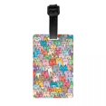 thumbnail image 1 of Custom Cute Black Cat Luggage Tag Custom Baggage Tags Privacy Cover ID Label, 1 of 1