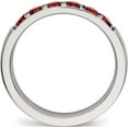thumbnail image 3 of Stainless Steel Polished Red Cz 4mm Band (Size 7) Made In China sr527-7, 3 of 6