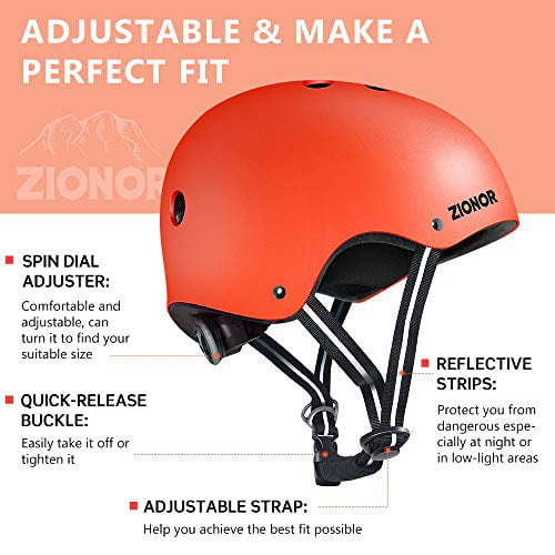 Comfortable Wearing for Skateboarding/Roller Skating/Inline Skating/Scooter ZIONOR Skateboard Helmet for Kids/Youth/Adults
