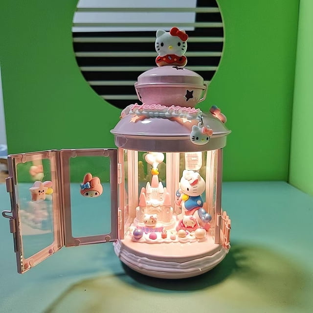 New music KT cat Hello Kitty DIY handmade birthday gift night light iron candlestick European high-end