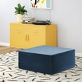 thumbnail image 2 of Novogratz The Flower Kids Ottoman Pouf, Indigo Blue Velour, 2 of 9