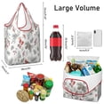 thumbnail image 3 of 5 Pack Foldable Shopping Bag,White Christmas Bird and Pine Pattern Reusable Grocery Bags with Pockets,Large Reusable Tote Bags with Handles Waterproof & Lightweight, 3 of 6