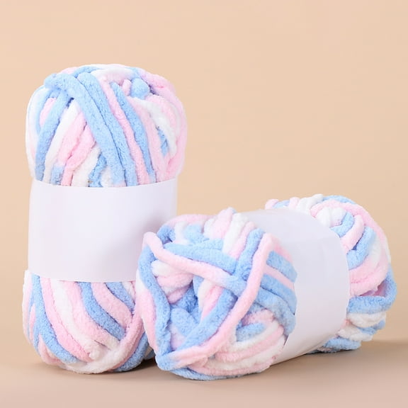 Namzi Bulky Yarn for Crocheting - 1 roll Blue Pink Yarn Pack, High-Quality Polyester Yarn Ideal for Crocheting Projects, Durable & Easy to Work With,