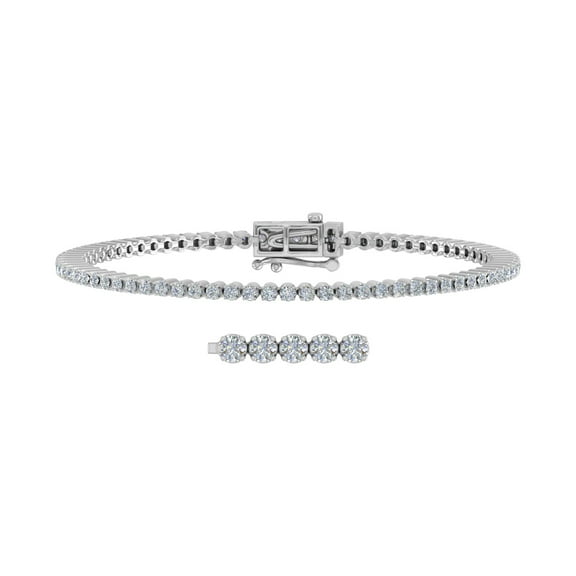 2 Carat Diamond Tennis Bracelet in 10K White Gold (6.85 Inch) - IGI Certified