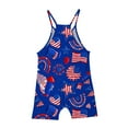 thumbnail image 4 of Tdoqot 4th of July Clothes for Girls Rompers- Cute Sleeveless Summer Casual Kids Jupsuits with Pockets Blue Size 4-14 Years, 4 of 6