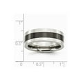 thumbnail image 2 of 8mm Stainless Steel Base With Polished Black Ceramic Center Band Ring - Size 13, 2 of 2