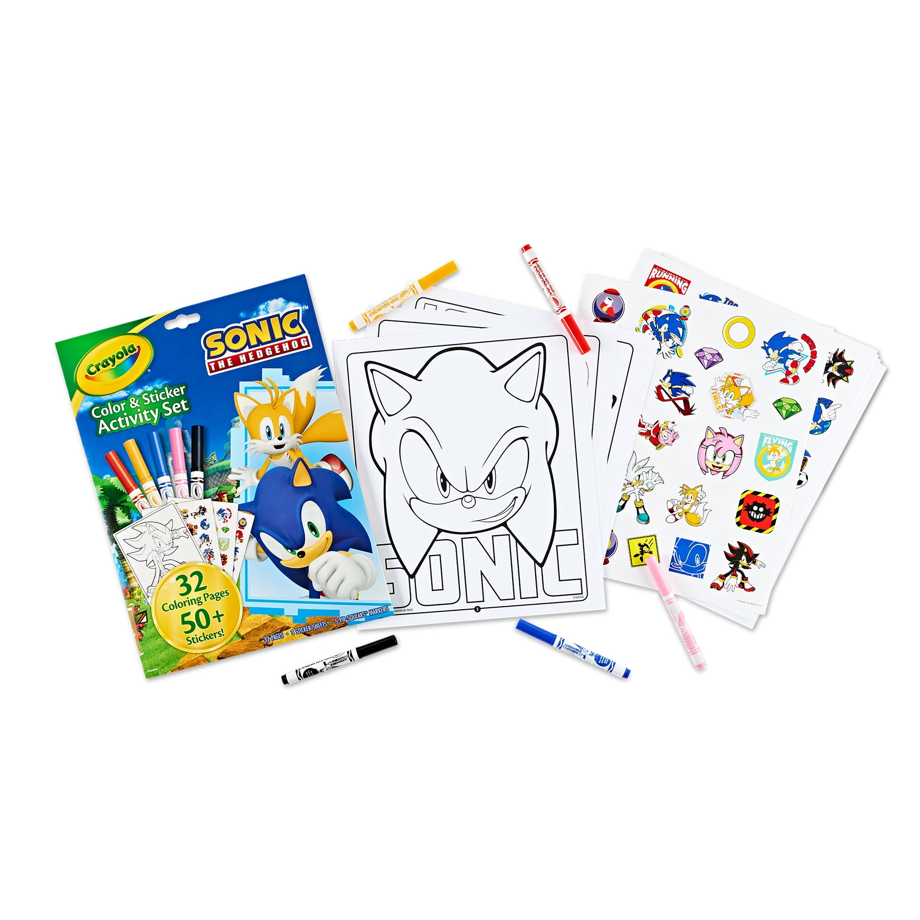 Crayola Color & Sticker Activity Set, Sonic, 2 Sets