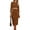 Brown, variant on Women's Long Sleeve Midi Bodycon Dresses Casual Crewneck Cut Out Ribbed Knit Fitted Pencil Dress