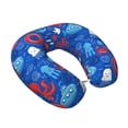 thumbnail image 2 of KLL Nautical Animals Pattern Memory Foam Cervical Neck Pillow Versatile U-Shaped Pillows for Home/Office/Camping/Travelling/Soft Washable Cover, 2 of 8