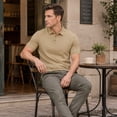 thumbnail image 5 of AZoiNM Men's Relaxed Fit Short Sleeve Polo Shirt, Casual Solid Performance Golf Polo with Seam Details, 5 of 11