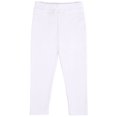 thumbnail image 1 of Lilax Girls' Basic Solid Full Length Cotton Soft Leggings (10, White), 1 of 1