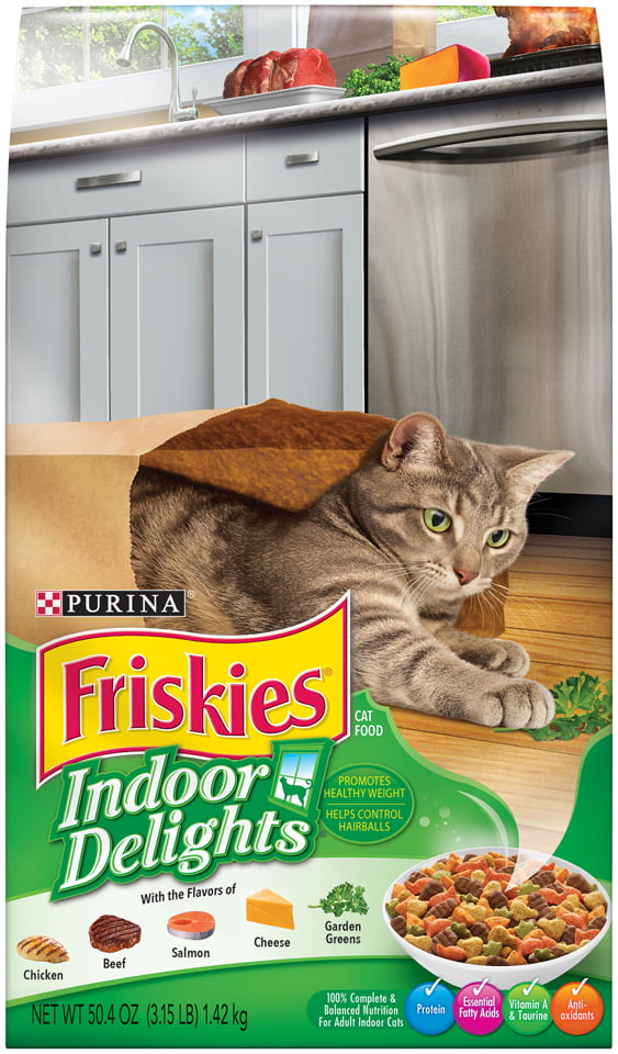 Friskies Indoor Dry Cat Food, Indoor Delights, 3.15 lb. Bag Walmart