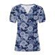 thumbnail image 5 of ICHUANYI Clearance Plus Size Womens Casual Short Sleeve Printed V-Neck T-shirt Loose Tops Blouse(Navy, L) ICHUANYI WER2023080907879, 5 of 6