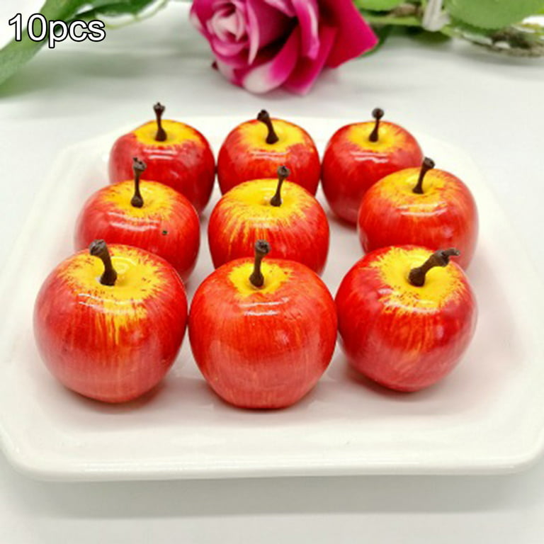 Artificial Jonathan Nova Apple Large Shiny Plastic Fruit Round Red