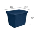 thumbnail image 3 of Sterilite Lidded Stackable 18 Gallon Storage Tote Container, Blue, 8 Pack, 3 of 7