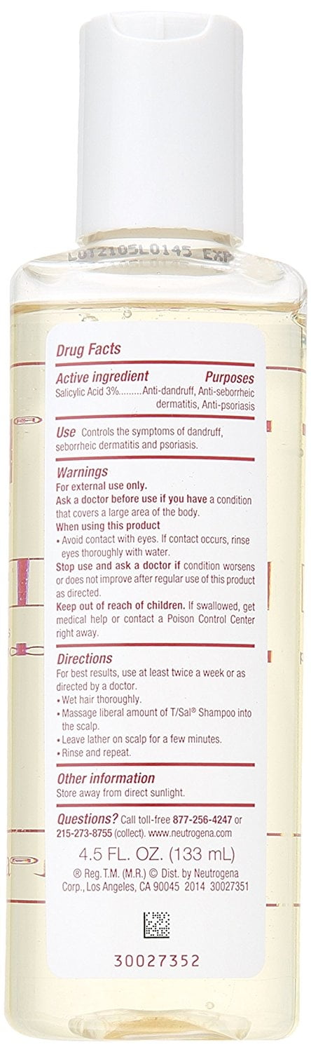 Neutrogena T/Sal Therapeutic Scalp Build-Up Control Shampoo 4,5 fl oz, 2 Pack