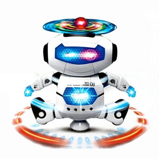 Lvelia Robot Toy for Kids, Intelligent Electronic Walking Dancing RC Robot Toys with Flashing Lights and Music, Blue