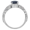 thumbnail image 2 of 10K White Gold Diamond Natural Quality Blue Sapphire Infinity Engagement Ring Round 6mm, size 5, 2 of 3
