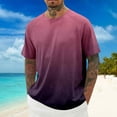 thumbnail image 3 of Mens T-Shirts Summer Raglan Short Sleeve Crewneck Lightweight Breathable Gradient Color Casual T Shirt, 3 of 5