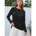 thumbnail image 4 of Womens Casual Long Sleeve Round Neck Shirts Basic Fall and Winter Tops, 4 of 6