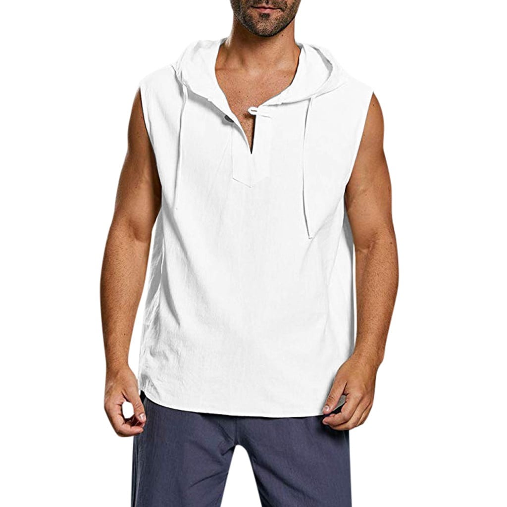 Men Zip Up Men'S Baggy Cotton Linen 