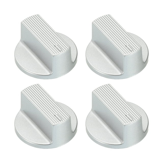 Unique Bargains Range Control Knob 33mm OD ABS Potentiometer Control Knob for Amplifiers Stereos,Bass 180 Degrees Handle Type Knob Silver 4PCS