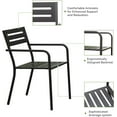 thumbnail image 2 of Metal Outdoor Dining Chairs Set of 4, 380 Lbs Stackable Patio Chairs Set of 4, All-Weather Bistro Chair with Armrest, for Backyard Lawn, Deck, Poolside, Porch, Bistro, Black, 2 of 5