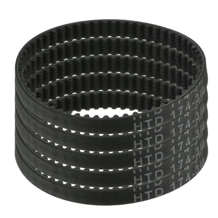 5 Packs HTD-3M Rubber Timing Belt 58 Teeth, 174mm Pitch Length x 6mm Width x 2.4mm Height, Pulley Timing Belt