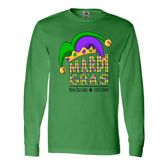 Inktastic Mardi Gras New Orleans Louisiana Jester Hat Long Sleeve T-Shirt