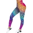 thumbnail image 3 of MKLEKYY Pantalones de yoga ajustados con estampado brillante y largo Mardi para mujer, 3 of 4