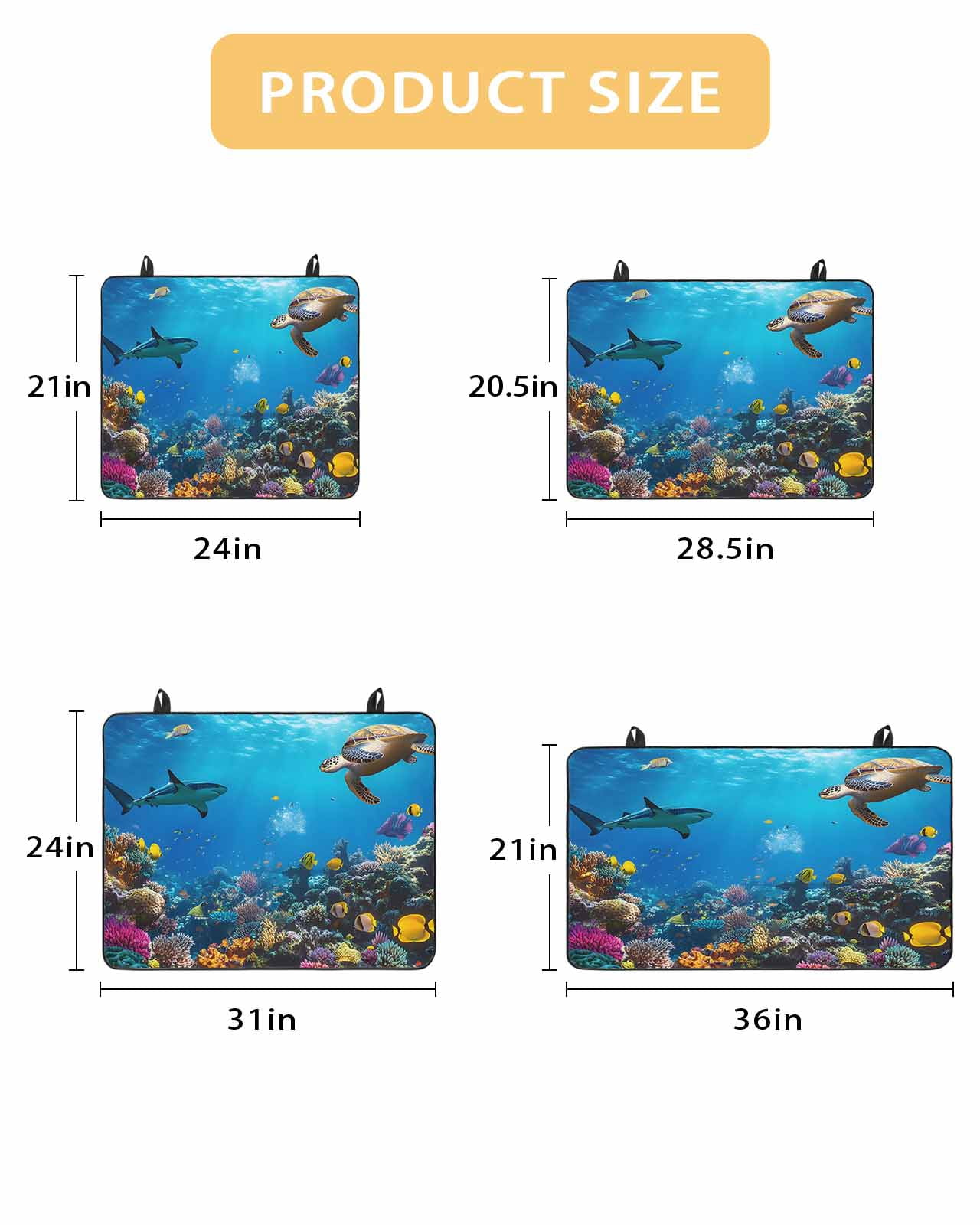 nqOlkjepod Large Induction Cooktop Protector Mat 36"x21", Turtle Stove Top Covers for Electric Stove, Blue Ocean Sea Shark Coral Cartoon Fish Summer Stove Burner Cover Mats, Glass Top Stove Cover
