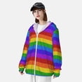 thumbnail image 5 of Gaeub Colorful Glitter Rainbow Men's and Women's UPF 50+ Long-Sleeved Sun Protection Clothing, Fishing Shirt Long Sleeve Zip - X-Large, 5 of 9