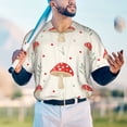 thumbnail image 5 of Zufioo Flat Mushrooms Print Men's Baseball Short Sleeve, Moisture Wicking Button-Down Hip Hop Tee-X-Large, 5 of 7