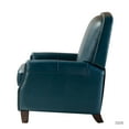 thumbnail image 4 of 14 Karat Home Genuine Leather Recliner Cigar Chair Modern Retro Armchair Birch Wood Legs Nail Head Trim Bedroom Set of 2 Turquoise, 4 of 10