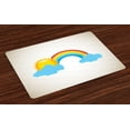 thumbnail image 1 of Ambesonne Vintage Rainbow Place Mats Set of 4, Sun over Clouds, Standard Size, Multicolor, 1 of 4